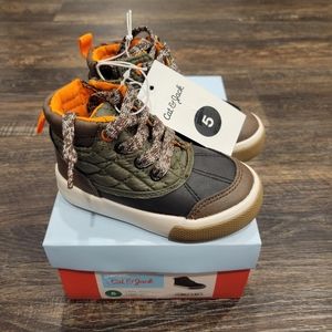 NWT Cat & Jack Toddler Boys' Size 5 Keaton Casual NWT Cat Sneakers Olive/Brown